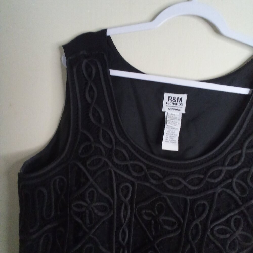 R & M Richards Blouse Women 22W 22 Sleeveless Lace Lined Feminine Goth Black - Picture 5 of 15